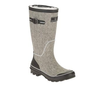 ✨ arctic shield brown herringbone for winter rain ☔️ rubber wellies boots 👢 6